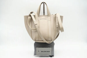 Balenciaga Tote Leather Handbag shoulder bag Beige